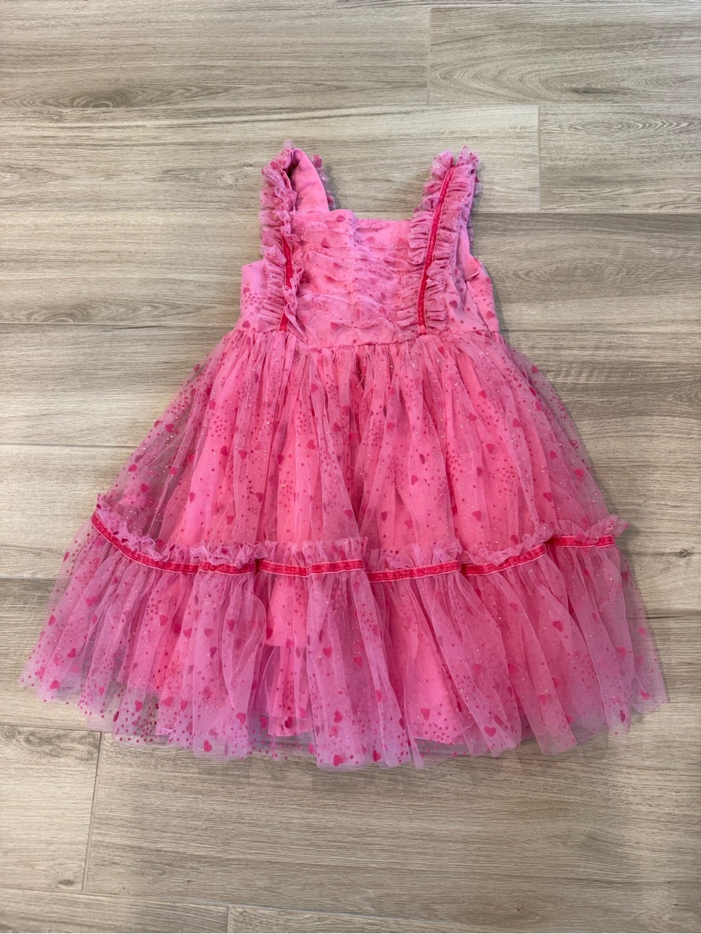 Girls size 8 Rachel Zoe Pink Heart Tulle Party Dress